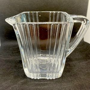 Vintage Art Deco pressed glass creamer/small pitcher.